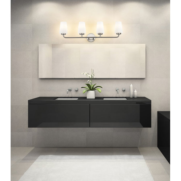 Z-Lite Montford 4 Light Vanity, Brushed Nickel/Matte Opal