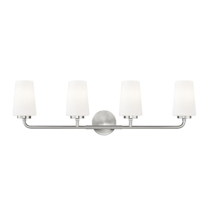 Z-Lite Montford 4 Light Vanity, Brushed Nickel/Matte Opal