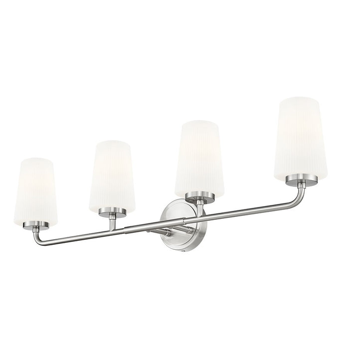 Z-Lite Montford 4 Light Vanity, Brushed Nickel/Matte Opal
