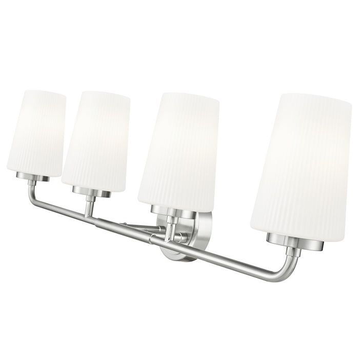 Z-Lite Montford 4 Light Vanity, Brushed Nickel/Matte Opal