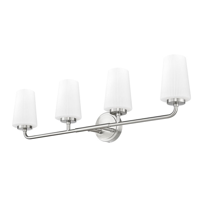 Z-Lite Montford 4 Light Vanity, Brushed Nickel/Matte Opal
