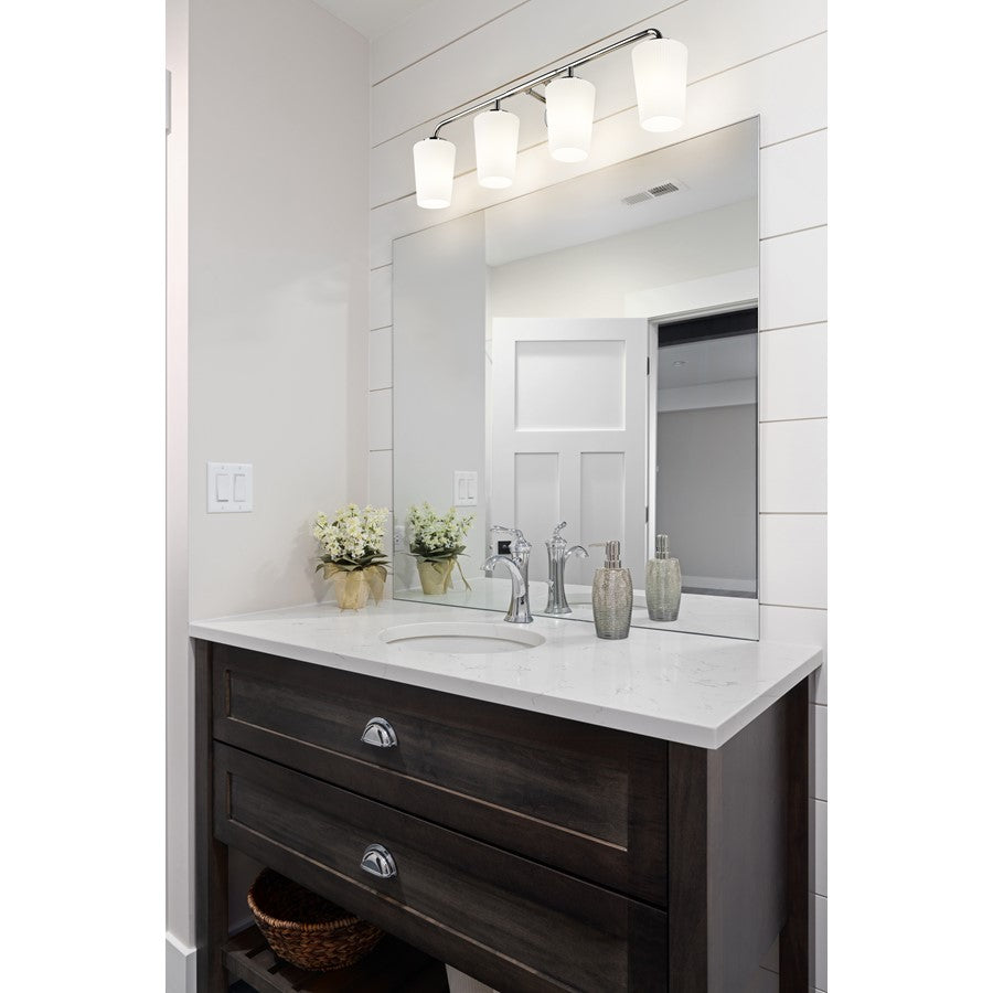 Z-Lite Montford 4 Light Vanity, Chrome/Matte Opal