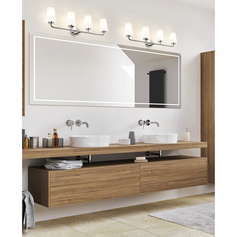 Z-Lite Montford 4 Light Vanity, Chrome/Matte Opal