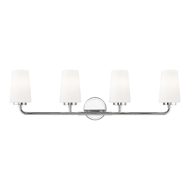 Z-Lite Montford 4 Light Vanity, Chrome/Matte Opal