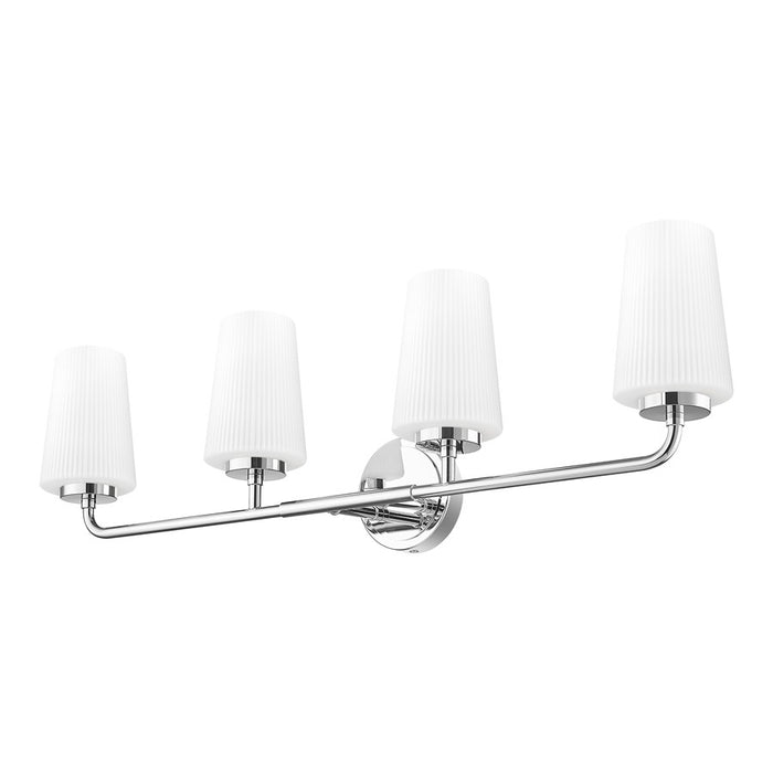 Z-Lite Montford 4 Light Vanity, Chrome/Matte Opal