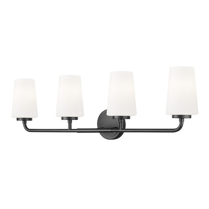 Z-Lite Montford 4 Light Vanity, Matte Black/Matte Opal - 7005-4V-MB