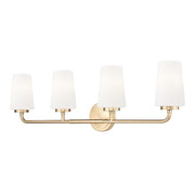 Z-Lite Montford 4 Light Vanity, Modern Gold/Matte Opal - 7005-4V-MGLD
