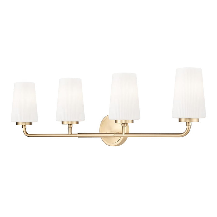 Z-Lite Montford 4 Light Vanity, Modern Gold/Matte Opal - 7005-4V-MGLD