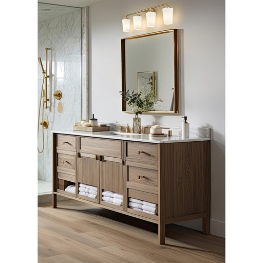 Z-Lite Montford 4 Light Vanity, Modern Gold/Matte Opal