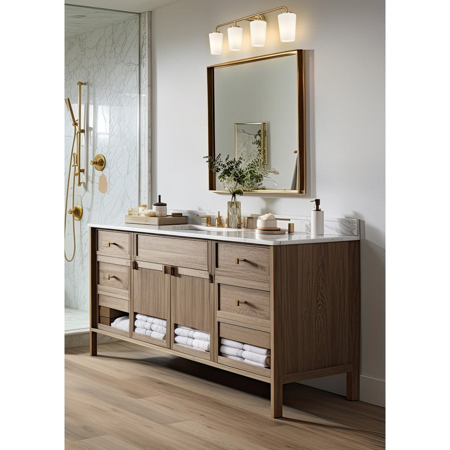 Z-Lite Montford 4 Light Vanity, Modern Gold/Matte Opal