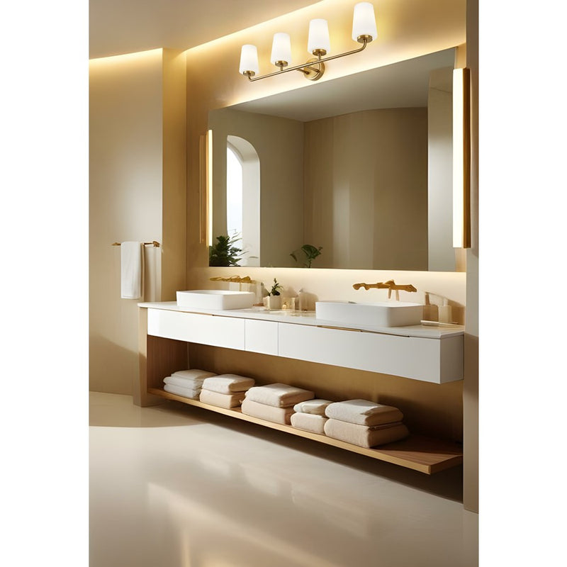 Z-Lite Montford 4 Light Vanity, Modern Gold/Matte Opal