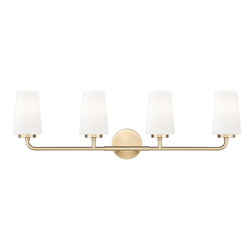 Z-Lite Montford 4 Light Vanity, Modern Gold/Matte Opal