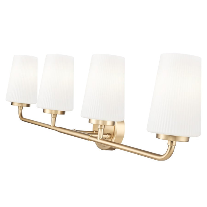 Z-Lite Montford 4 Light Vanity, Modern Gold/Matte Opal