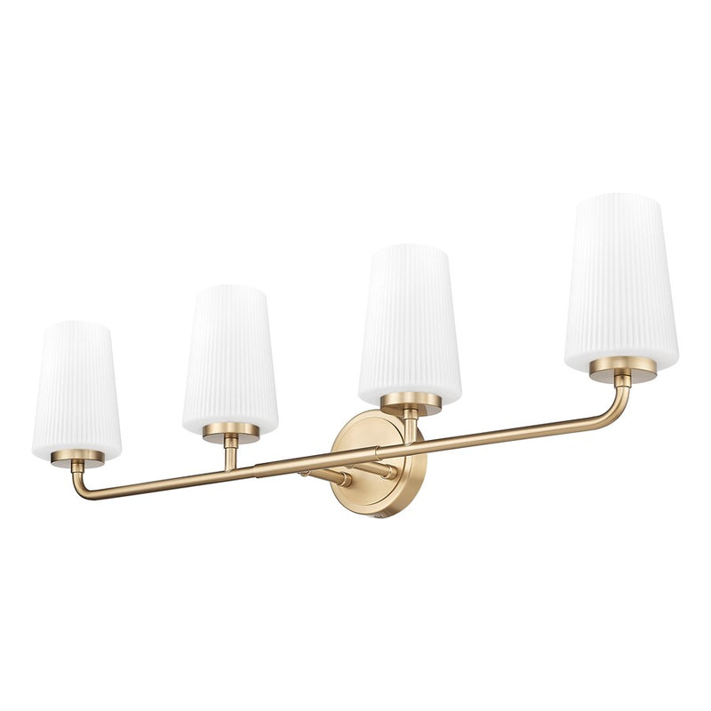 Z-Lite Montford 4 Light Vanity, Modern Gold/Matte Opal