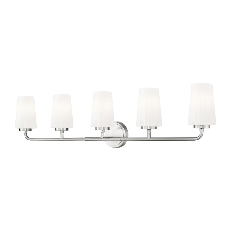 Z-Lite Montford 5 Light Vanity, Brushed Nickel/Matte Opal - 7005-5V-BN