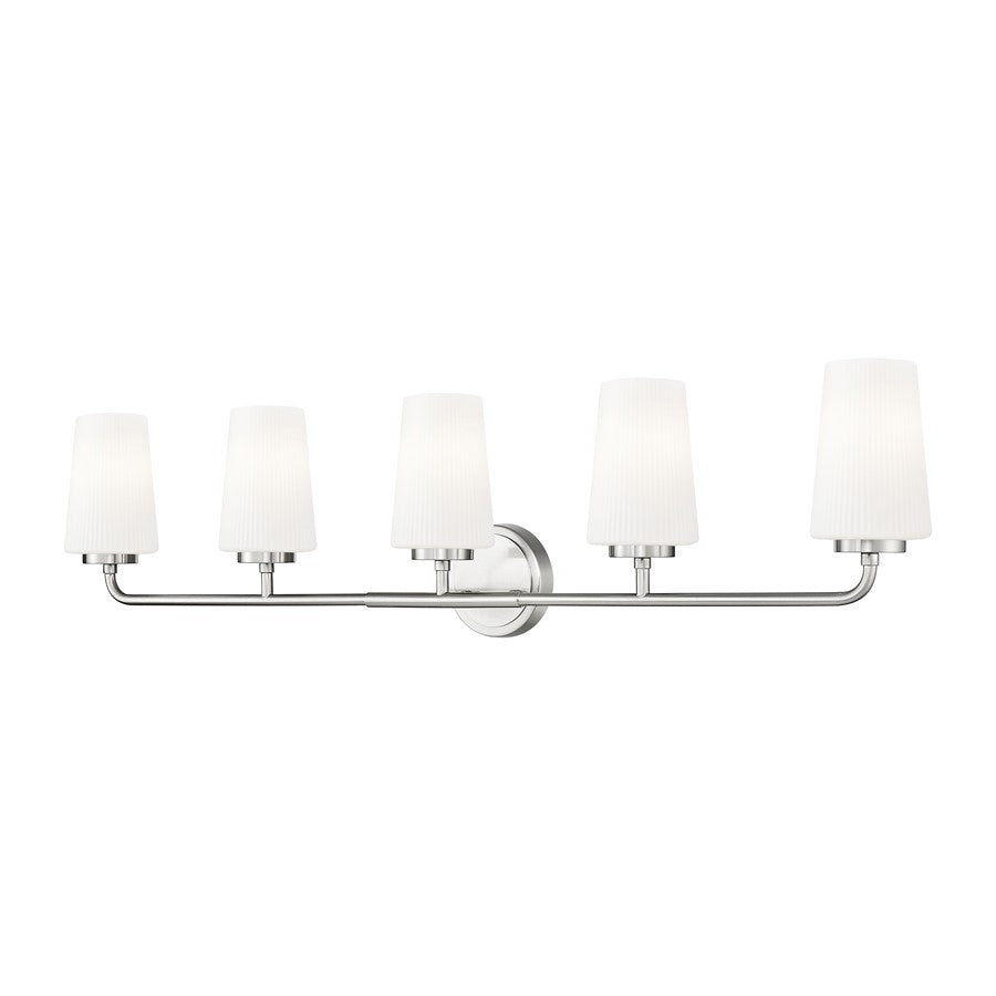 Z-Lite Montford 5 Light Vanity, Brushed Nickel/Matte Opal - 7005-5V-BN