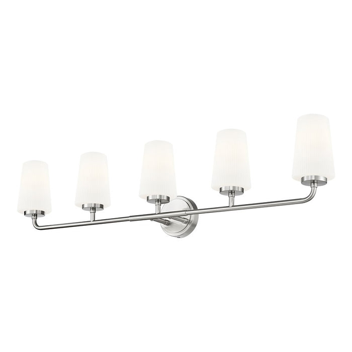 Z-Lite Montford 5 Light Vanity, Brushed Nickel/Matte Opal