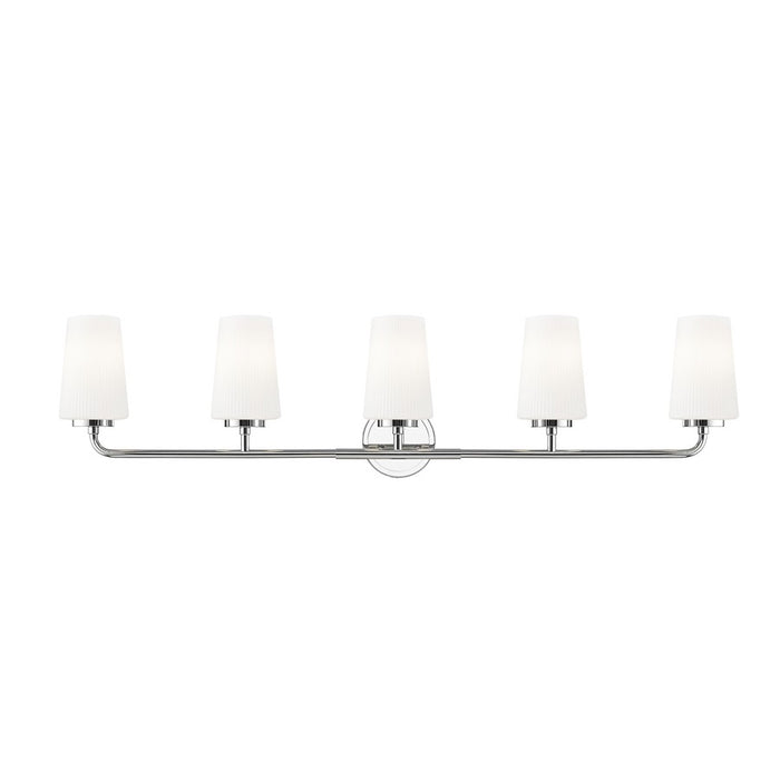 Z-Lite Montford 5 Light Vanity, Chrome/Matte Opal