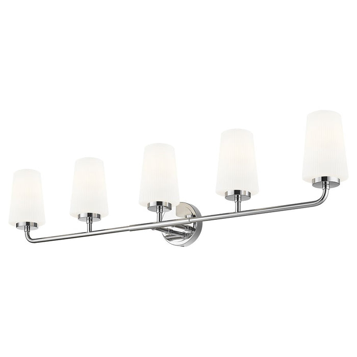 Z-Lite Montford 5 Light Vanity, Chrome/Matte Opal