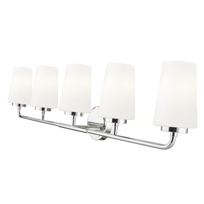 Z-Lite Montford 5 Light Vanity, Chrome/Matte Opal