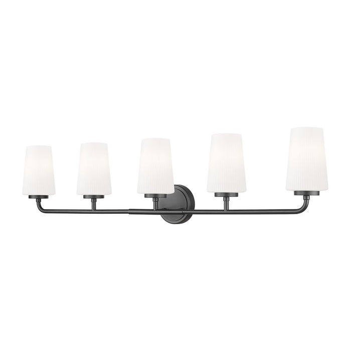 Z-Lite Montford 5 Light Vanity, Matte Black/Matte Opal - 7005-5V-MB