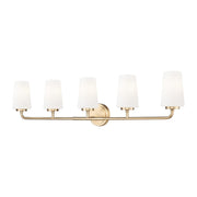 Z-Lite Montford 5 Light Vanity, Modern Gold/Matte Opal - 7005-5V-MGLD