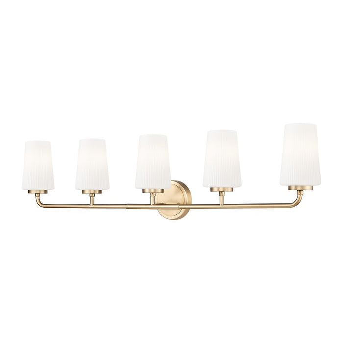 Z-Lite Montford 5 Light Vanity, Modern Gold/Matte Opal - 7005-5V-MGLD