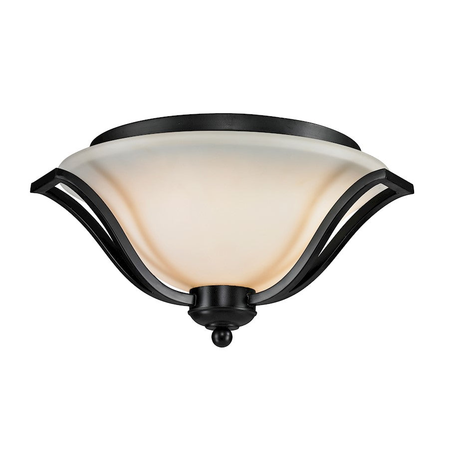Z-Lite Lagoon 3 Light Ceiling, Bronze, Matte Opal - 702F3-BRZ