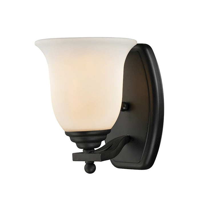 Z-Lite Lagoon 1 Light Vanity Light, Matte Black, Matte Opal - 703-1V-MB