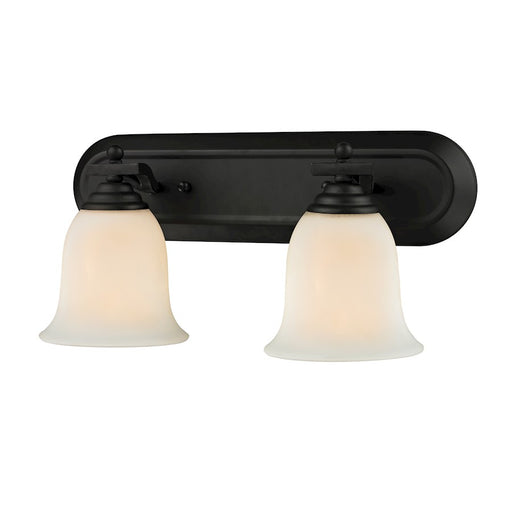 Z-Lite Lagoon 2 Light Vanity Light, Matte Black, Matte Opal - 703-2V-MB