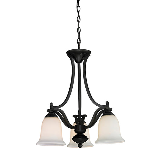 Z-Lite Lagoon 3 Light Chandelier, Matte Black, Matte Opal - 703-3-MB