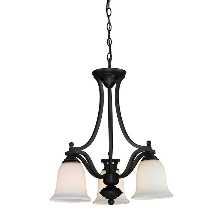 Z-Lite Lagoon 3 Light Chandelier, Matte Black, Matte Opal - 703-3-MB