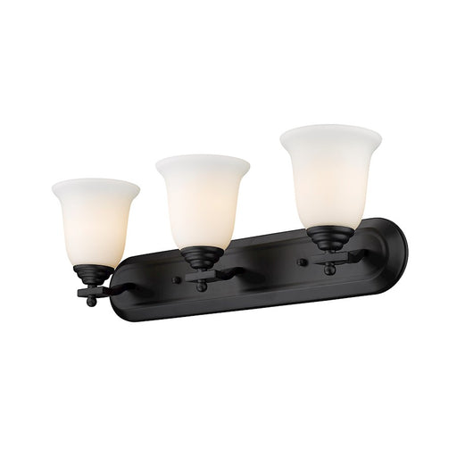 Z-Lite Lagoon 3 Light Vanity Light, Matte Black, Matte Opal - 703-3V-MB