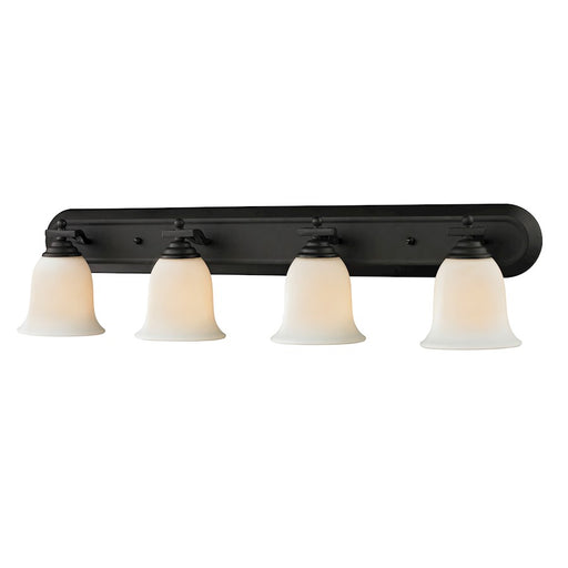 Z-Lite Lagoon 4 Light Vanity Light, Matte Black, Matte Opal - 703-4V-MB
