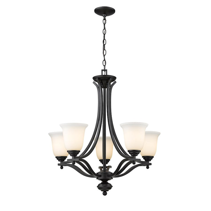 Z-Lite Lagoon 5 Light Chandelier, Matte Black, Matte Opal - 703-5-MB