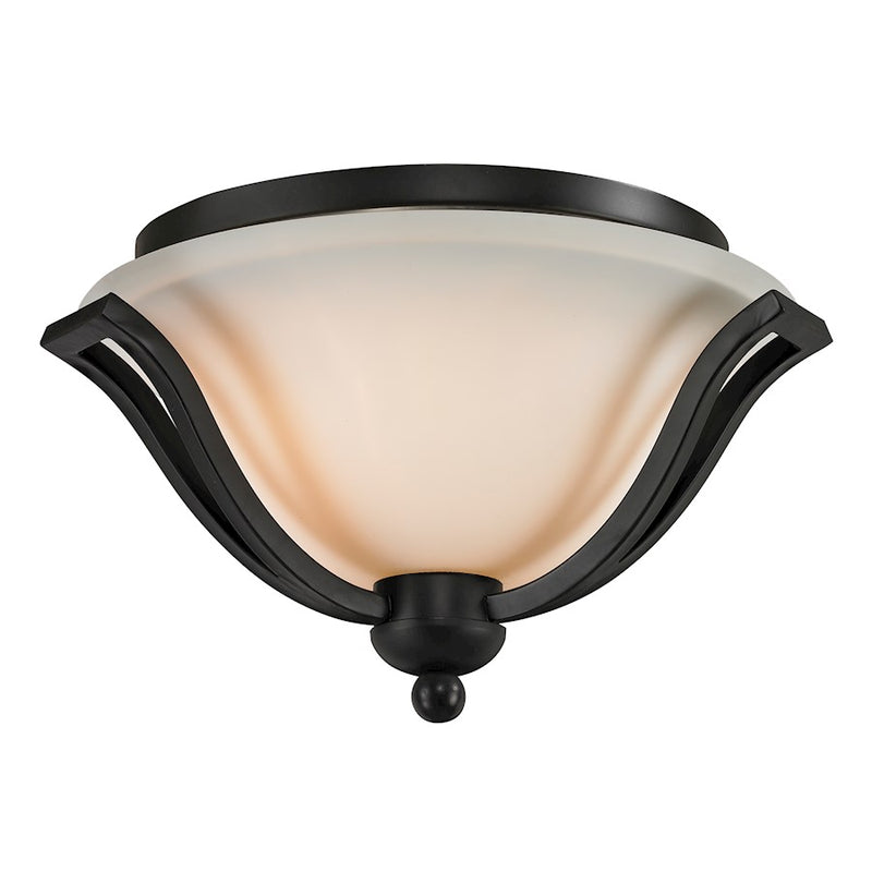 Z-Lite Lagoon 2 Light Ceiling, Matte Black, Matte Opal - 703F2-MB