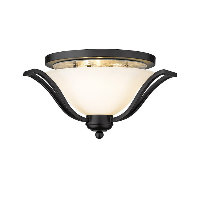 Z-Lite Lagoon 3 Light Ceiling, Matte Black/Matte Opal