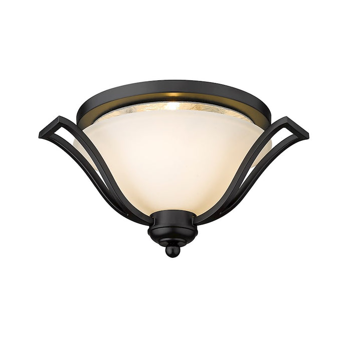 Z-Lite Lagoon 3 Light Ceiling, Matte Black/Matte Opal