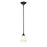 Z-Lite Lagoon 1 Light Mini Pendant, Matte Black/Matte Opal