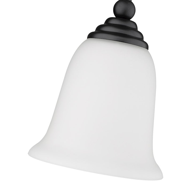 Z-Lite Lagoon 1 Light Mini Pendant, Matte Black/Matte Opal
