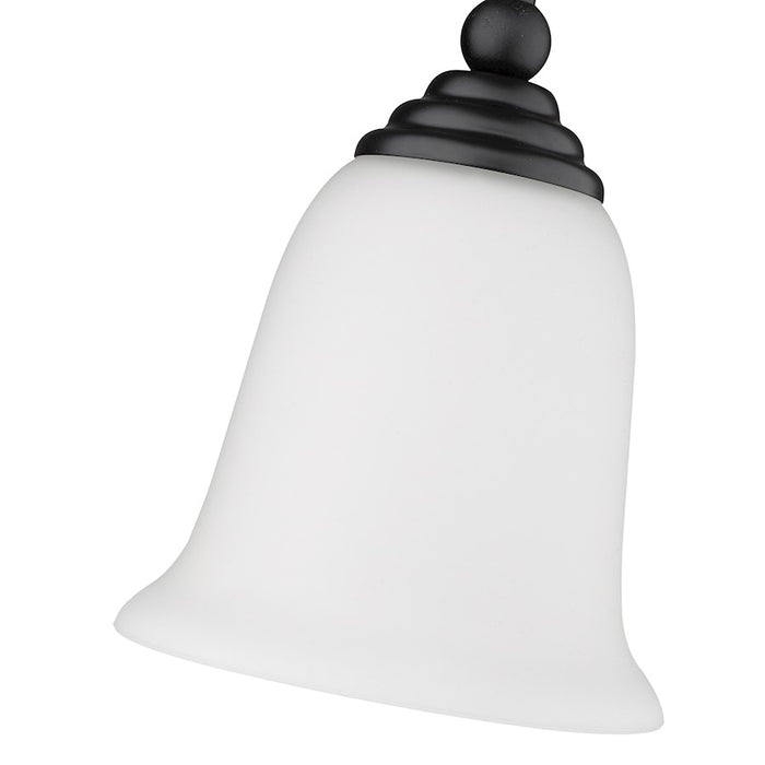 Z-Lite Lagoon 1 Light Mini Pendant, Matte Black/Matte Opal