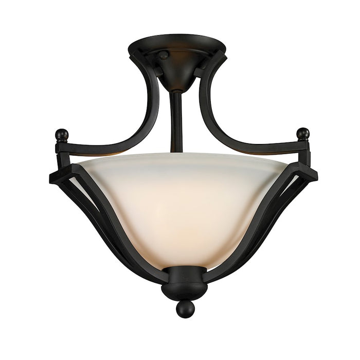 Z-Lite Lagoon 2 Light Semi-Flush Mount, Matte Black, Matte Opal - 703SF-MB