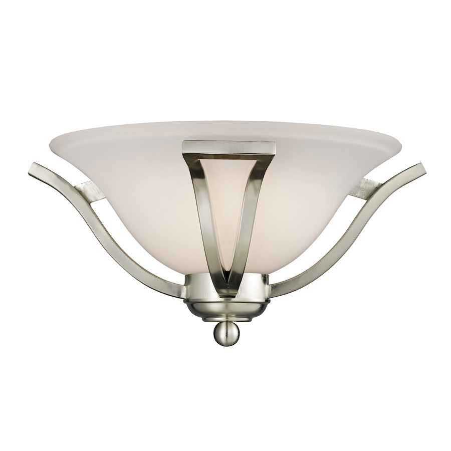 Z-Lite Lagoon 1 Light Wall Sconce, Brushed Nickel, Matte Opal - 704-1S-BN