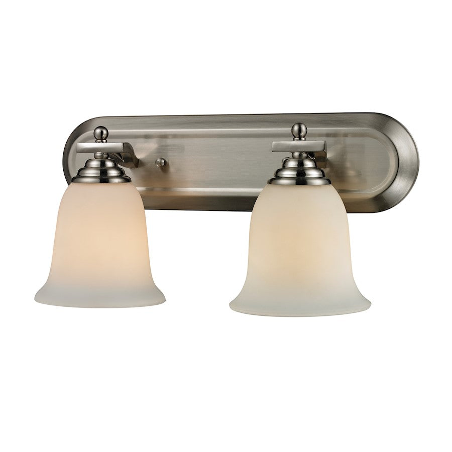 Z-Lite Lagoon 2 Light Vanity Light, Brushed Nickel, Matte Opal - 704-2V-BN