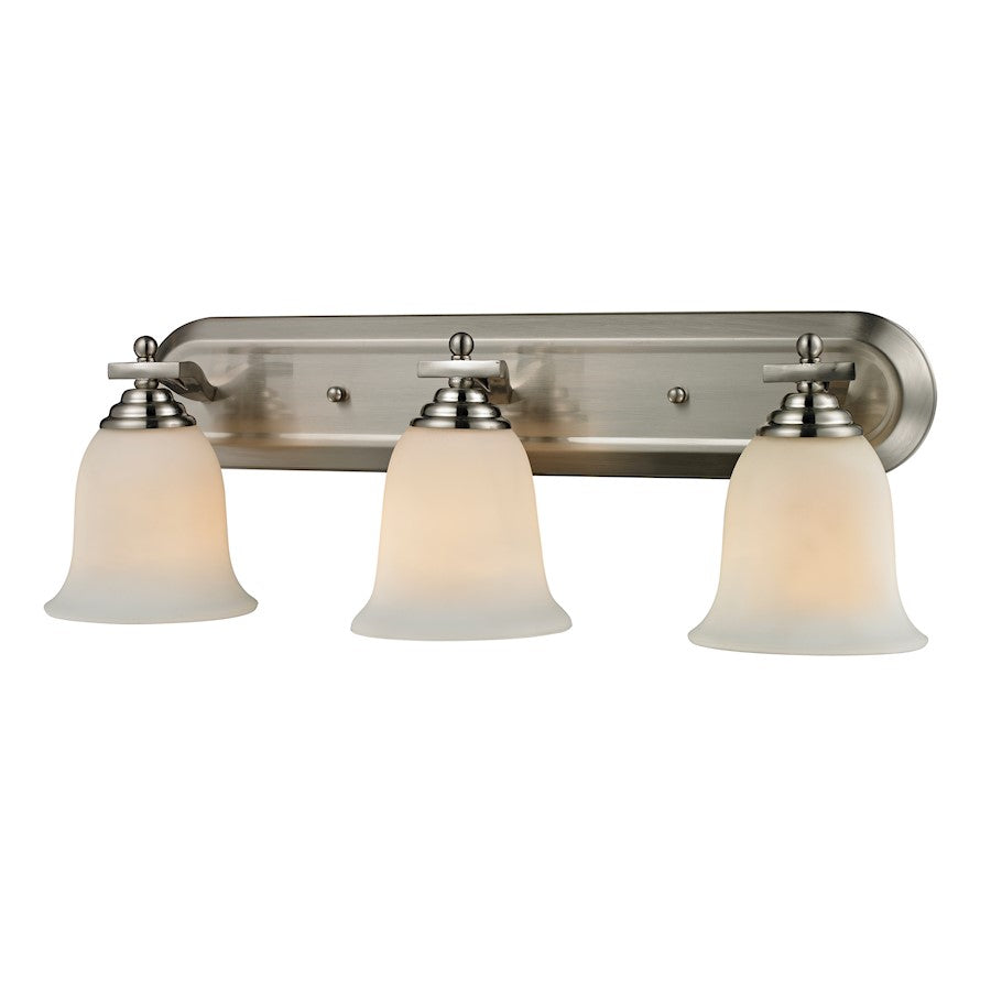 Z-Lite Lagoon 3 Light Vanity Light, Brushed Nickel, Matte Opal - 704-3V-BN