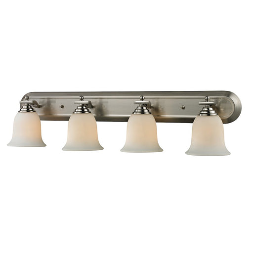 Z-Lite Lagoon 4 Light Vanity Light, Brushed Nickel, Matte Opal - 704-4V-BN