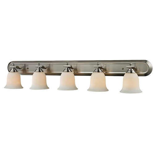 Z-Lite Lagoon 5 Light Vanity Light, Brushed Nickel, Matte Opal - 704-5V-BN