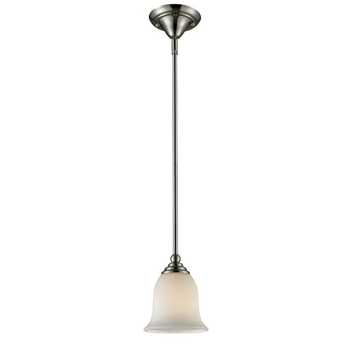 Z-Lite Lagoon 1 Light Mini Pendant, Brushed Nickel, Matte Opal - 704MP-BN