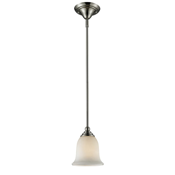 Z-Lite Lagoon 1 Light Mini Pendant, Brushed Nickel, Matte Opal - 704MP-BN