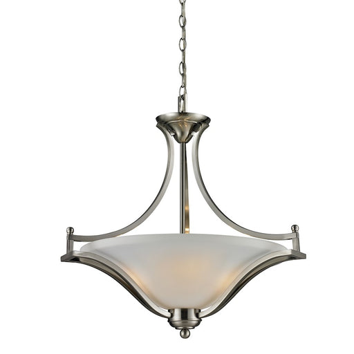 Z-Lite Lagoon 3 Light Pendant, 24x24", Brushed Nickel, Matte Opal - 704P-BN